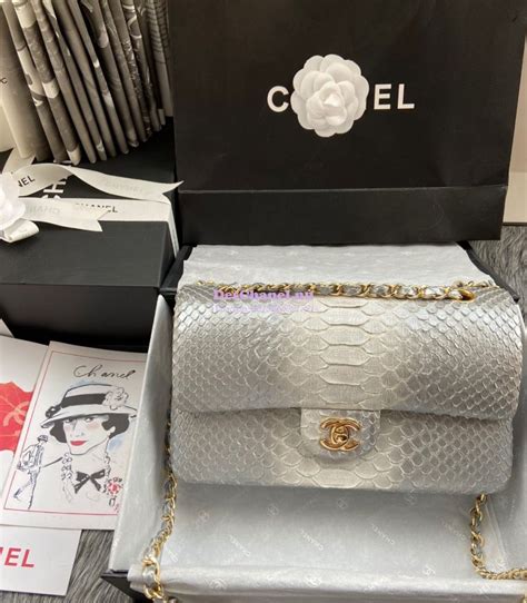 chanel python chevron flap bag|Chanel Python Flap Bag .